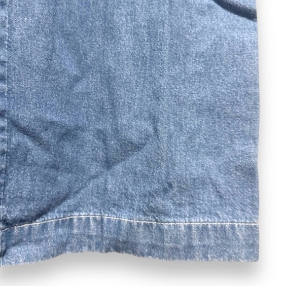 Vintage Bill Blass Flower Embroidered Chambray Short Sleeve Shirt Plus Size 2X - Picture 6 of 15